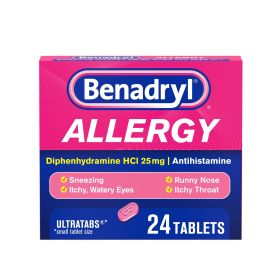 Benadryl Ultratabs Antihistamine Cold & Allergy Relief Tablets; 24 Count