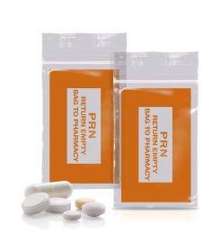 Pack of 1000 Orange PRN Bags, Clear 2 x 3. Zipper Printed Bags 2x3 with 2 mil Thick. Secure Seal Type Closure. Polyethylene Bags for Health Needs