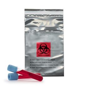 Pack of 1000 Specimen Transfer Bags 6 x 10 1/4. Opaque Seal Top Bags 6 x 10.25 Printed Biohazard 2 mil. Adhesive Closure. Polyethylene Bags for Health