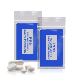 Pack of 1000 Blue PRN Bags, Clear 2 x 3. Zipper Printed Bags 2x3 with 2 mil Thick. Secure Seal Type Closure. Polyethylene Bags for Health Needs