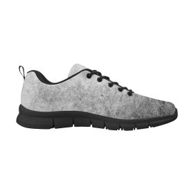 Gray Grunge, Black Bottom Men's Running Shoes